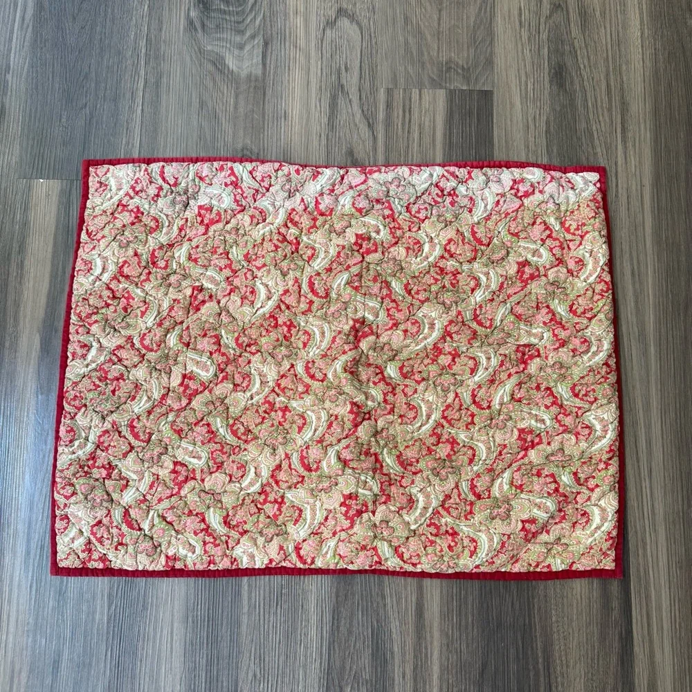 Pottery Barn Georgia Red Paisley Standard Sham Pillow Case Red/Pink/Green *Read*